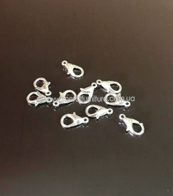 Замок-карабин С-49 карабин-коготь омара серебро (уп.50шт)