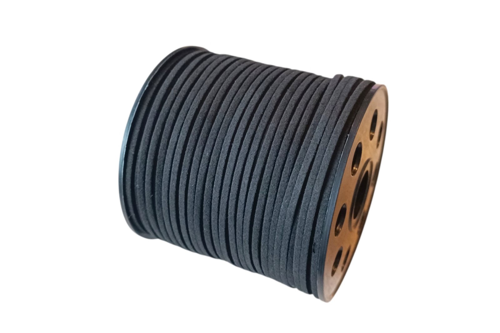 Замшевий чорний шнур у котушці 90м