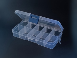 Органайзер пластиковий NA-21 на 10 відсіків з кришкою 125х64х28мм прозорий