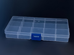 Органайзер пластиковий NA-23 на 15 відсіків з кришкою 172х94х23мм прозорий