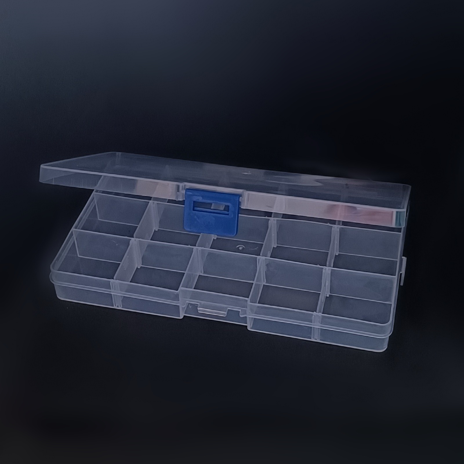 Органайзер пластиковий NA-23 на 15 відсіків з кришкою 172х94х23мм прозорий