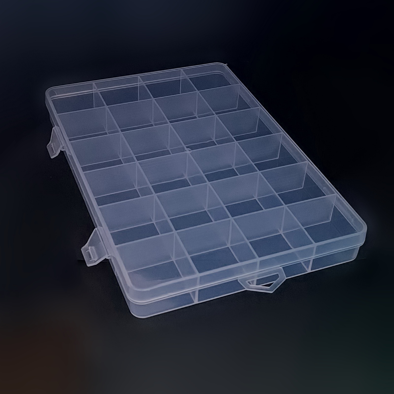 Органайзер пластиковий NA-25 на 24 відсіки з кришкою 195х132х23мм прозорий