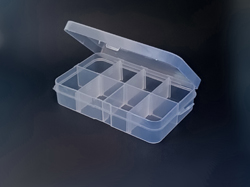 Органайзер пластиковий NA-26 на 8 відсіків з кришкою 105х65х28мм прозорий