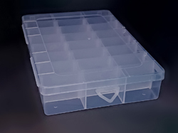 Органайзер пластиковий NA-28 на 24 відсіки з кришкою 195х130х37мм прозорий