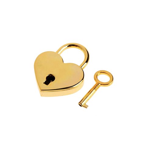 Замок-защелка для сумок F-4 сердечко с ключиком