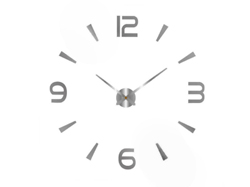 Клеящиеся настенные часы 3D серебряный (12s021-S)