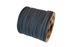 Замшевий чорний шнур у котушці 90м