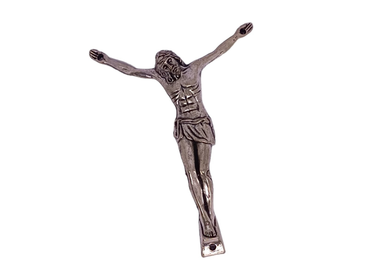 Декор распятия на крест  60х83мм  серебряный