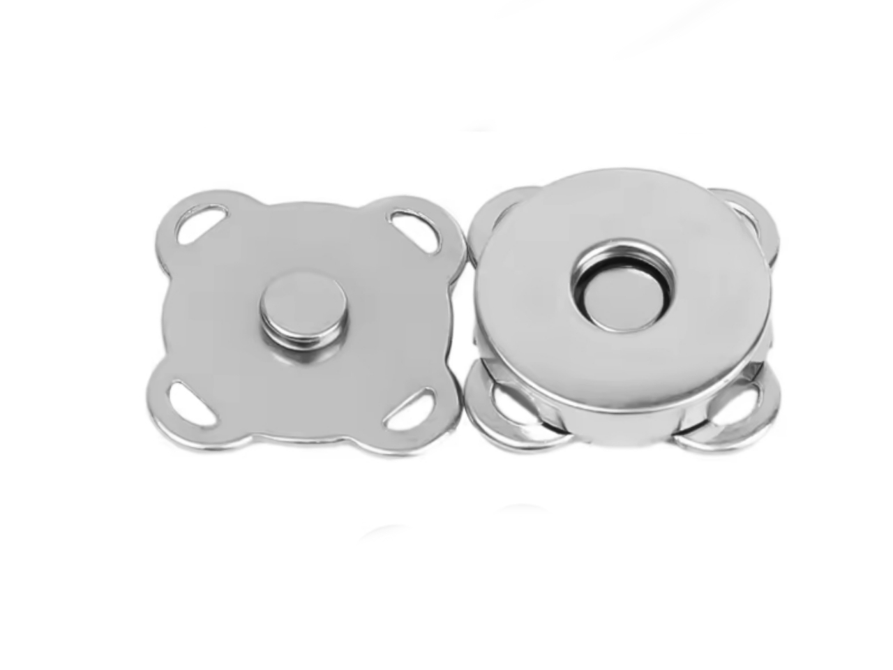 Кнопка магнитная 18мм пришивная серебряная