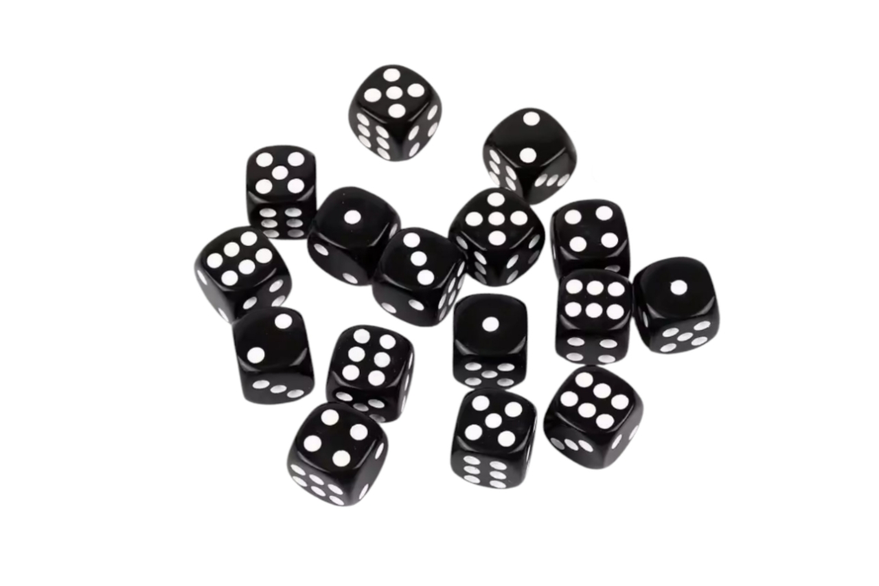 Кости игральные акриловые 12х12мм черные