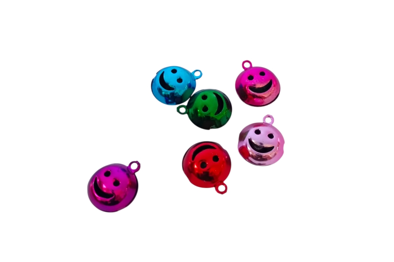 Декоративные колокольчики смайлик. микс цветов 15мм